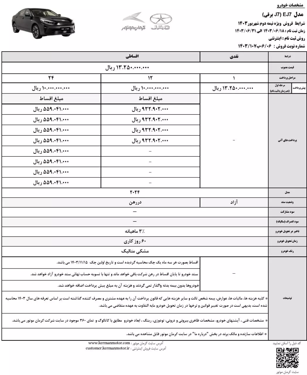 شرایط فروش محصولات کرمان موتور