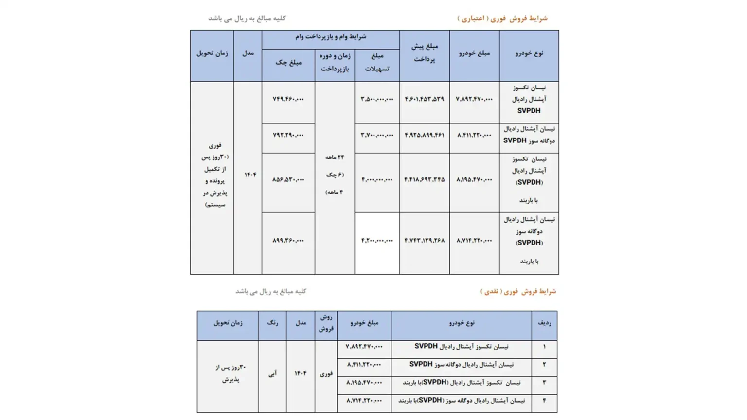 شرایط فروش وانت نیسان