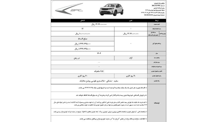 شرایط فروش بک X3 پرو